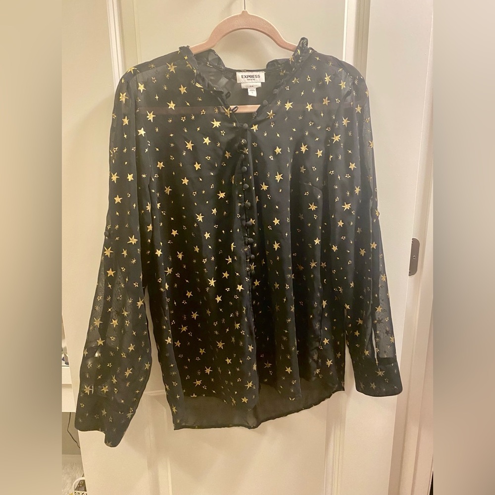 Super cute Express Star Glittery Button Blouse